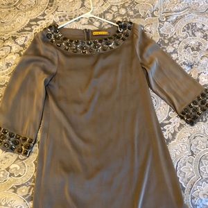 Alice + Olivia Silver Satin Dress